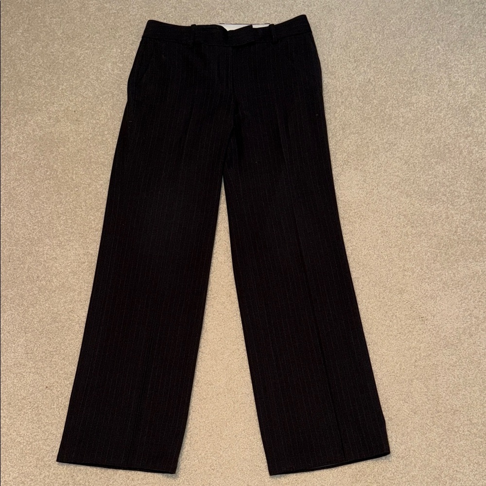 And Taylor Wool Blend Pinstripe Wide Leg Trousers Sz 8 Vintage Era 2006-2012